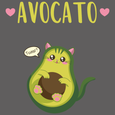 Motiv Kawaii Avocado als Katze sagt Toast | Avocato