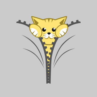 Motiv Katze guckt Reißverschluss Haustier Kuscheltier