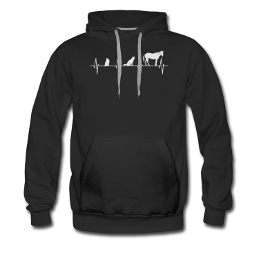 Katzen Hoodie - Katze Hund Pferd Herzschlag