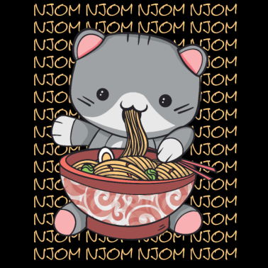 Motiv Katze Ramen Suppe. Japanisches Gericht. Kawaii