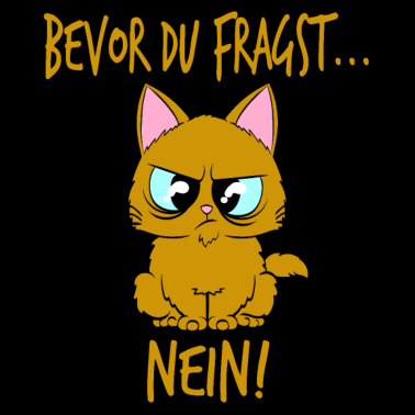 Motiv Bevor du fragst Nein lustiges Design mit süßer Kat