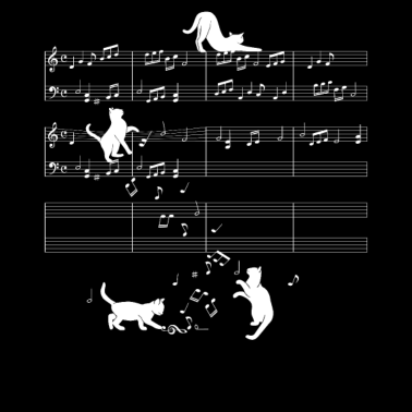 Motiv Katzen Niedliche Kätzchen Musiknote Notenschlüssel