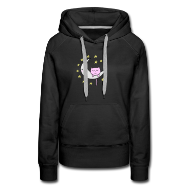Katzen Hoodie - Katze schläft auf Mond