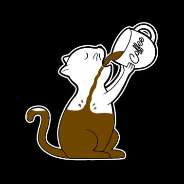 Motiv Katze trinkt Kaffee