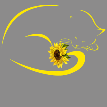 Motiv Damen Katze Hippie Sonnenblume Katze Mutter T-Shirt Katze