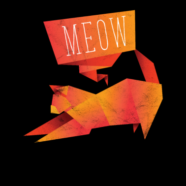 Motiv Origami Katze Kater Kätzchen Haustier Papier Kind