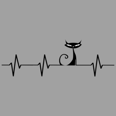 Motiv Katze EKG Herzschlag Heartbeat Cat