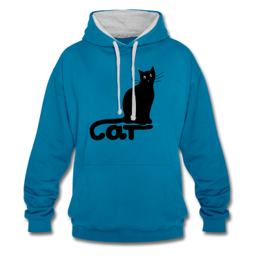 Katzen Hoodie - Schwarze Katze für viel Glück