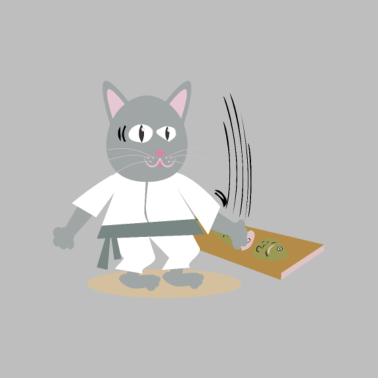 Motiv Karate Katze Mieze Miau Fisch Training Geschenk