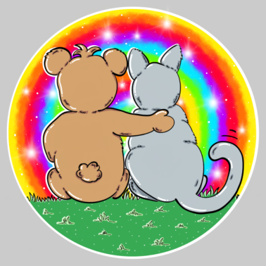 Motiv Die Katze und der Teddybär