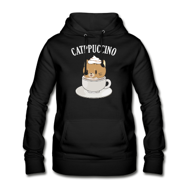 Katzen Hoodie - Süße Katze im Kaffee Becher I Catppuccino Miau cat