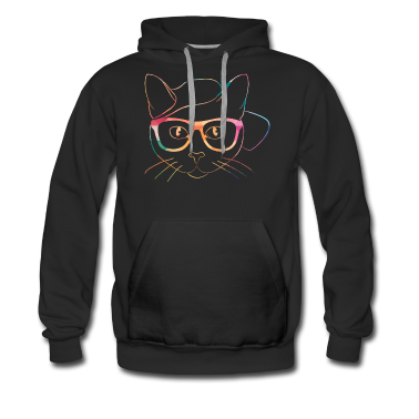 Katzen Hoodie - Snapback Katze Brille mosaik