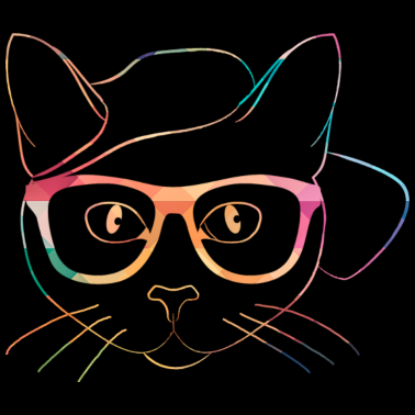 Motiv Snapback Katze Brille mosaik