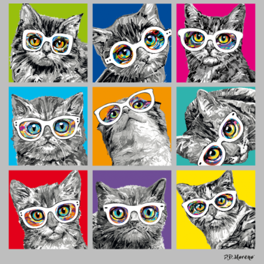 Motiv P.D. Moreno Katzen Collage Pop Art