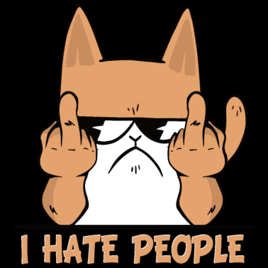 Motiv Mittelfinger Katze I Hate People Geschenk