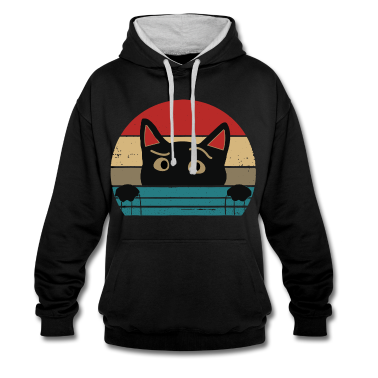 Katzen Hoodie - Katze Retro Kater Kätzchen Katzengesicht