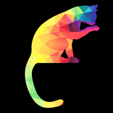 Motiv Bunte sitzende Katze