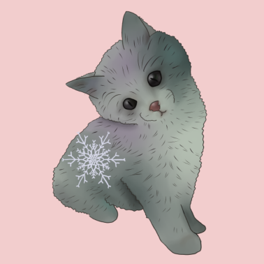 Motiv Katze mit Schneeflocke