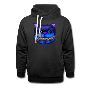 Katzen Hoodie - Katzengesicht Grinsende Katze Wunderland Geschenk