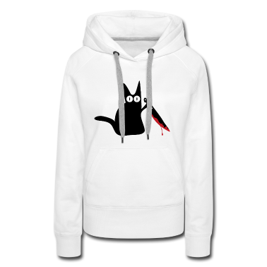 Katzen Hoodie - Katze Messer Blut Halloween