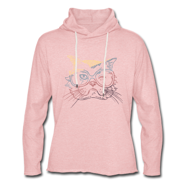 Katzen Hoodie - zwinkernde Katze bzw Katzenkopf mit Brille Retro