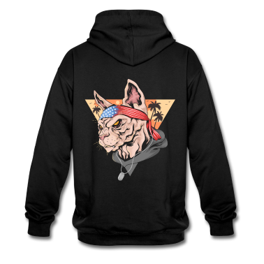 Katzen Hoodie - USA Katze - Amerika - Biker