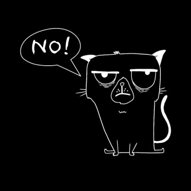Motiv Silhouette Mürrische Katze NO! Kein Bock