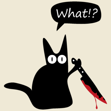 Motiv Katze Messer Blut Halloween what