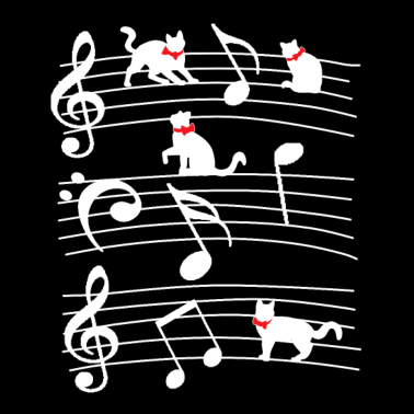 Motiv Musik Noten Notenschlüssel Katze Mieze Geschenk