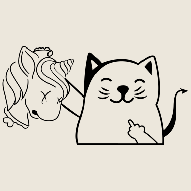 Motiv Du kannst mich Mittelfinger Katze - Einhorn Kopf