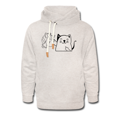 Katzen Hoodie - Du kannst mich Mittelfinger Katze - Einhorn Kopf