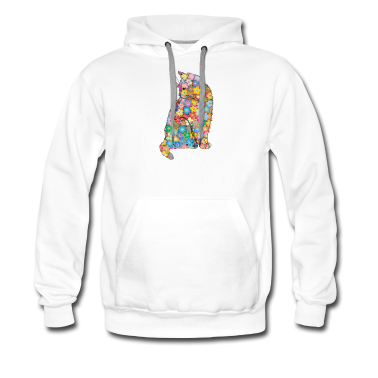 Katzen Hoodie - Blumen-Katze