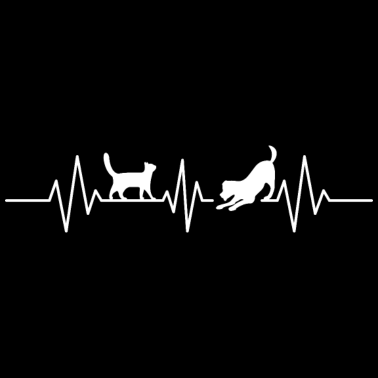 Motiv Herzschlag Hund und Katze Geschenk