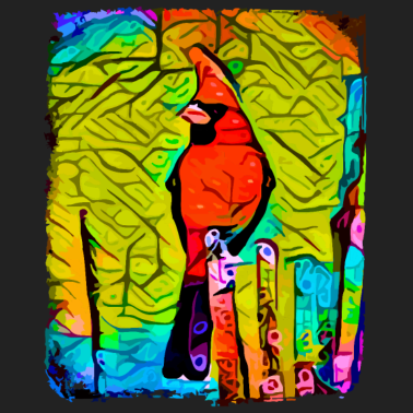 Motiv Roter Vogel, der auf einem Baum sitzt - Vogel