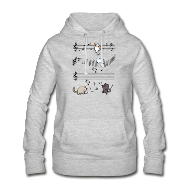 Katzen Hoodie - Musical Katzen Musiknoten Niedlich Geschenk