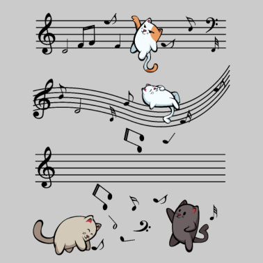 Motiv Musical Katzen Musiknoten Niedlich Geschenk