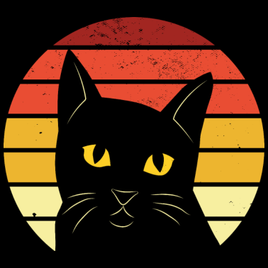 Motiv Katze Retro: Retro Katze in Retro-Farben - Katzen
