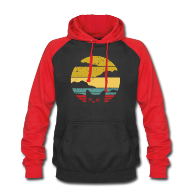 Katzen Hoodie - Katze Retro Wolken Niedlich Süß