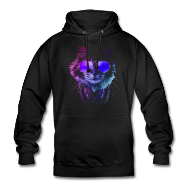 Katzen Hoodie - Furry DJ Cat In Neon Lights