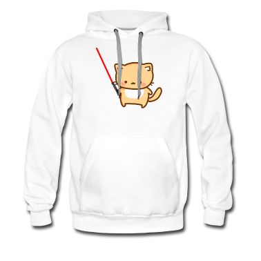 Katzen Hoodie - Süße Katze mit einem roten Lichtschwertern