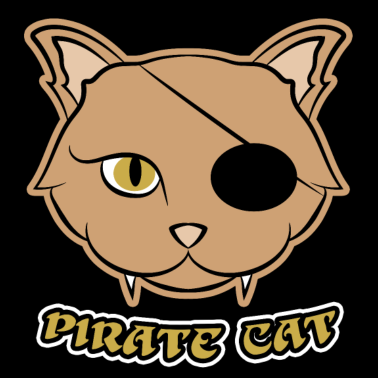 Motiv Wilde Piraten Katze mit Augenklappe Damen Herren