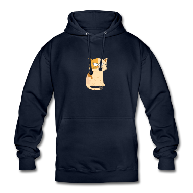 Katzen Hoodie - Katze mit Brille