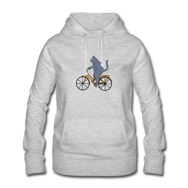 Katzen Hoodie - Katze Fahrrad Süß Kater Geschenkidee