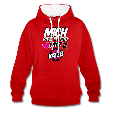 Katzen Hoodie - Damen T-Shirt Mich gibt es nur mit Katze Geschenk