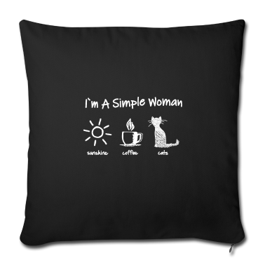Katzen Kissenbezug - I'm a Simple Woman : Sunshine Coffee Cats