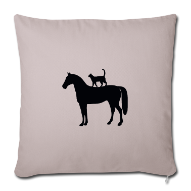 Katzen Kissenbezug - Pferd mit Katze