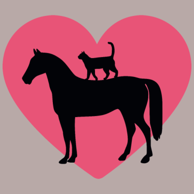 Motiv Pferd mit Katze Herz Liebe Tiere