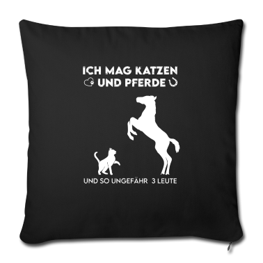 Katzen Kissenbezug - Ich mag Katzen und Pferde Tierliebe Geschenk