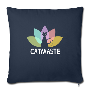 Katzen Kissenbezug - katze mit lotus und Catmaste geschenkidee