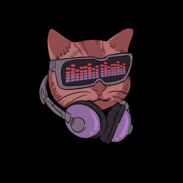 Motiv Lustige coole DJ Katze Maine Coon Perser Geschenk